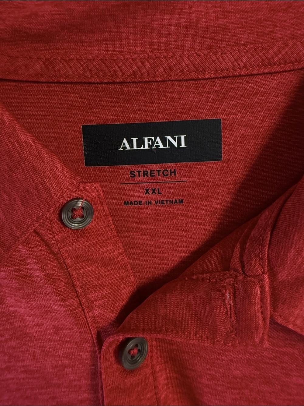 Alfani Men's Red Stretch Polo Shirt - XXl